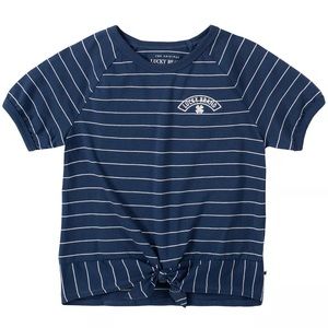 Lucky Brand Big Girl Yarn Dye Stripe Tee with Front Tie